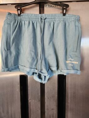PINK Victoria's Secret Ivy Fleece Rolled Hem Short Size XL | Blue NWT